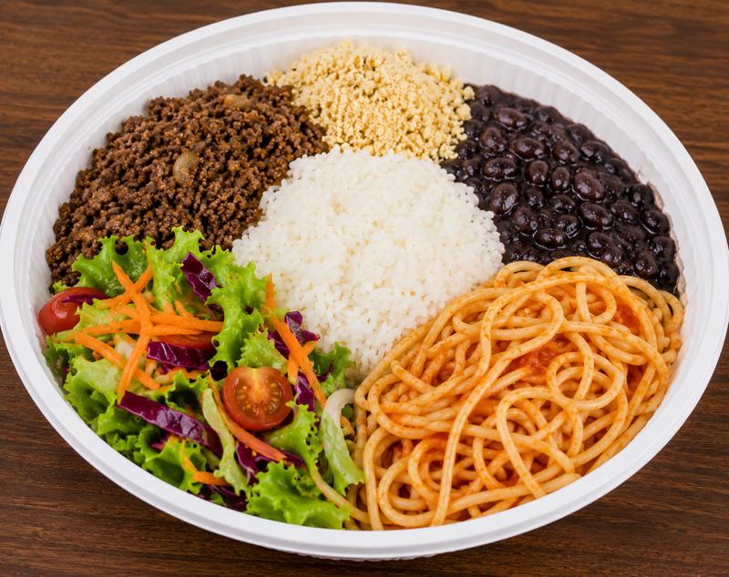 carne moída + SALADA DO DIA(quentinha n 8)
