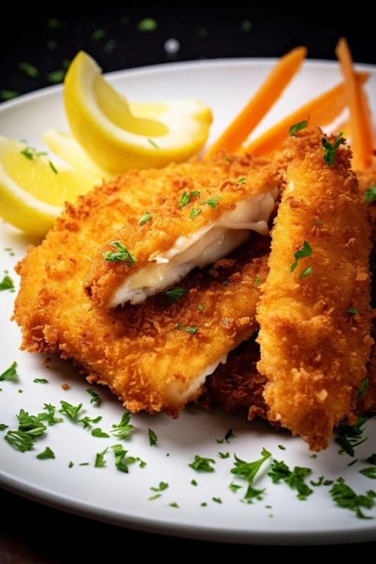 Filé de frango empanado com SALADA DO DIA
